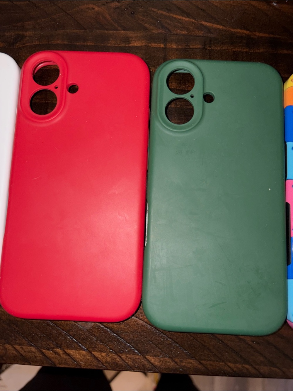 Assorted Multi-Color iPhone Cases - Red, Green, White, Blue, Pink, Patterned - Picture 6 of 6